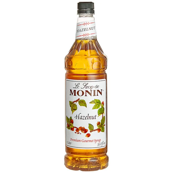 Monin Premium Hazelnut Flavoring Syrup, 1 liter 4 per case